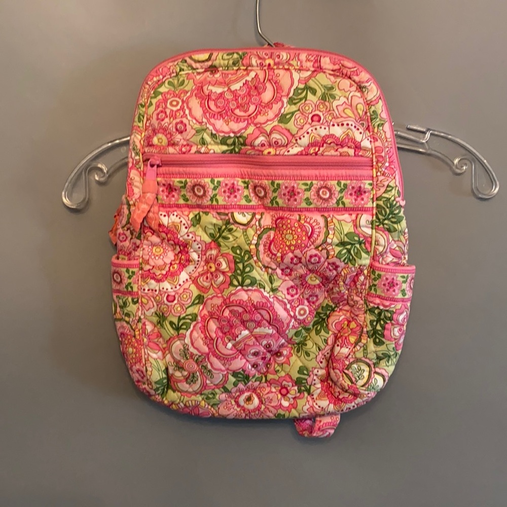 Vera Bradley floral pink and green backpack 9”x12”